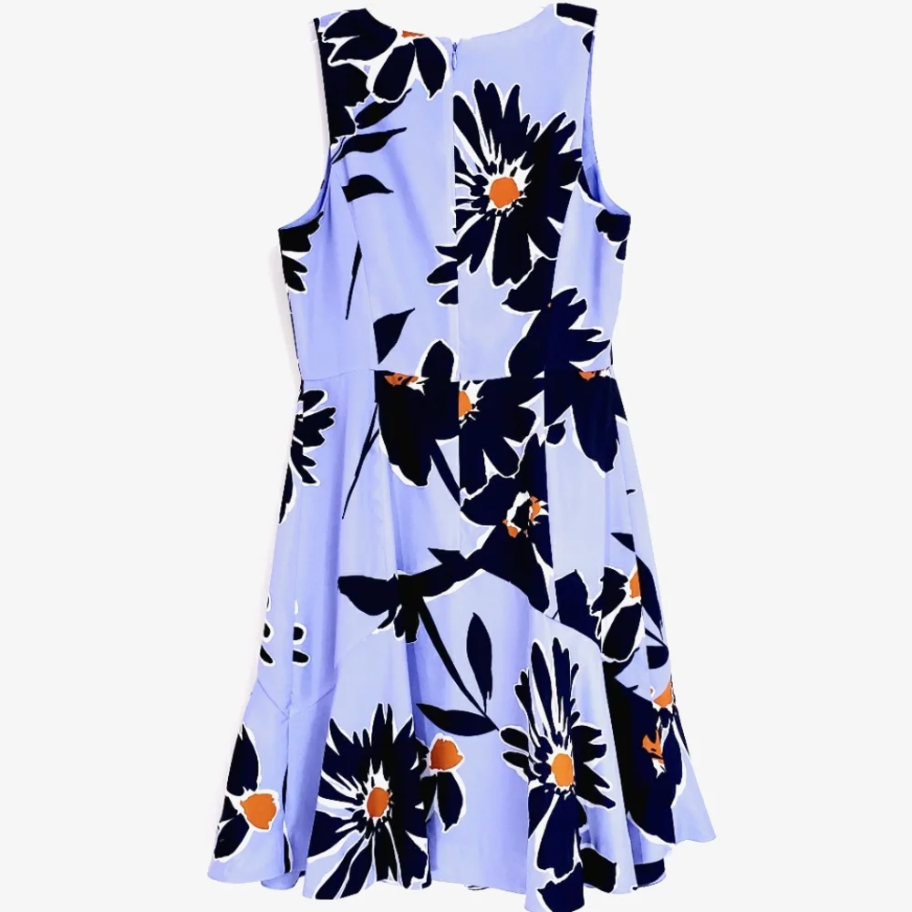 Nwot J.Crew Blue/Black  Floral Sleeveless A-Line Dress